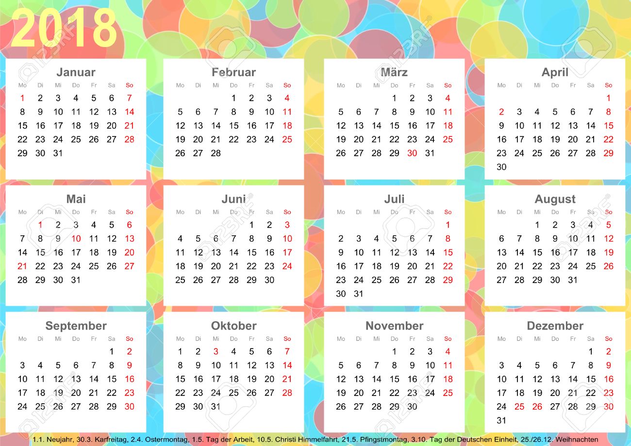 calendar 2018 background with