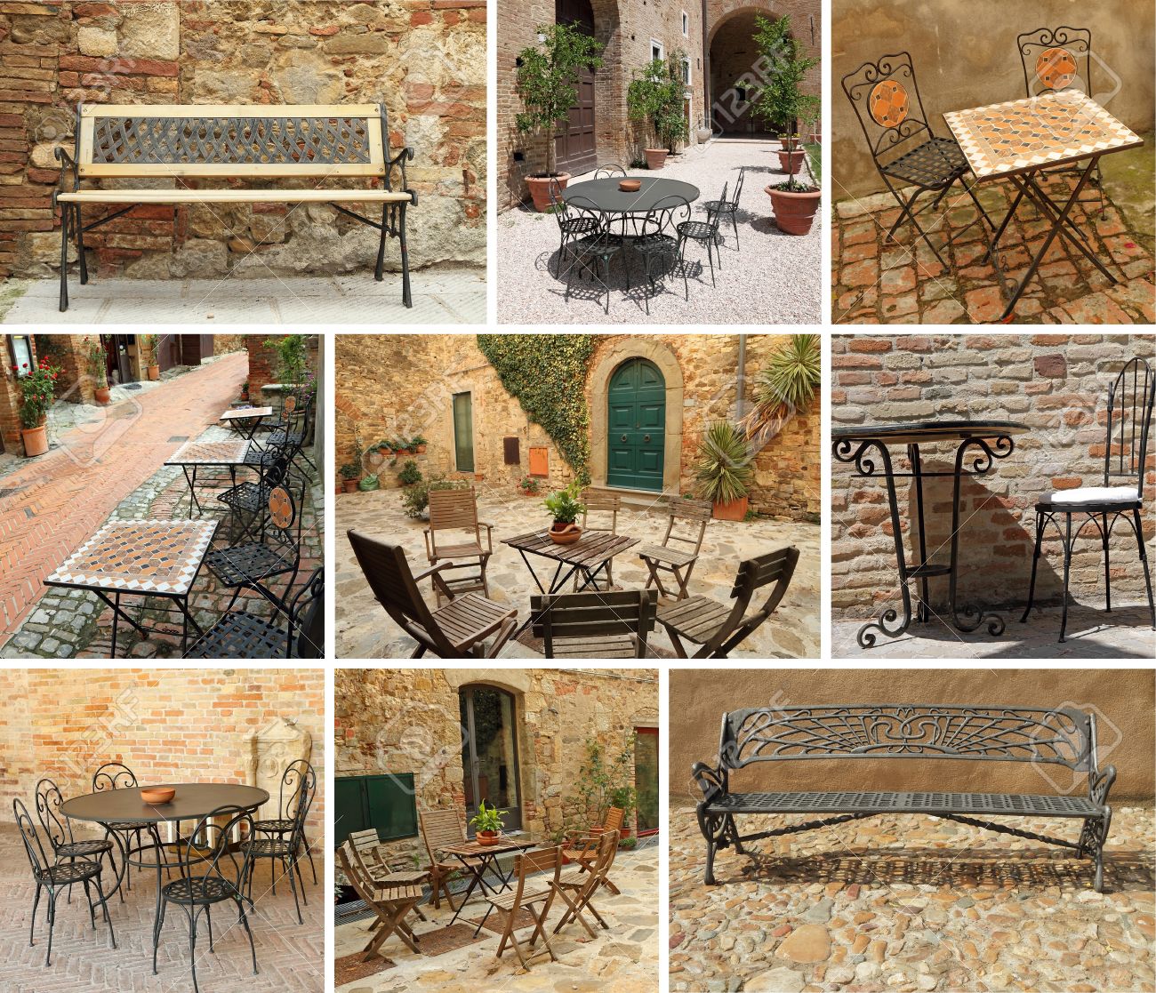 Garden Furniture Vintage vintage garden furniture collage, italy, europe stock photo Garden Furniture Vintage vintage garden furniture collage, italy, europe stock photo