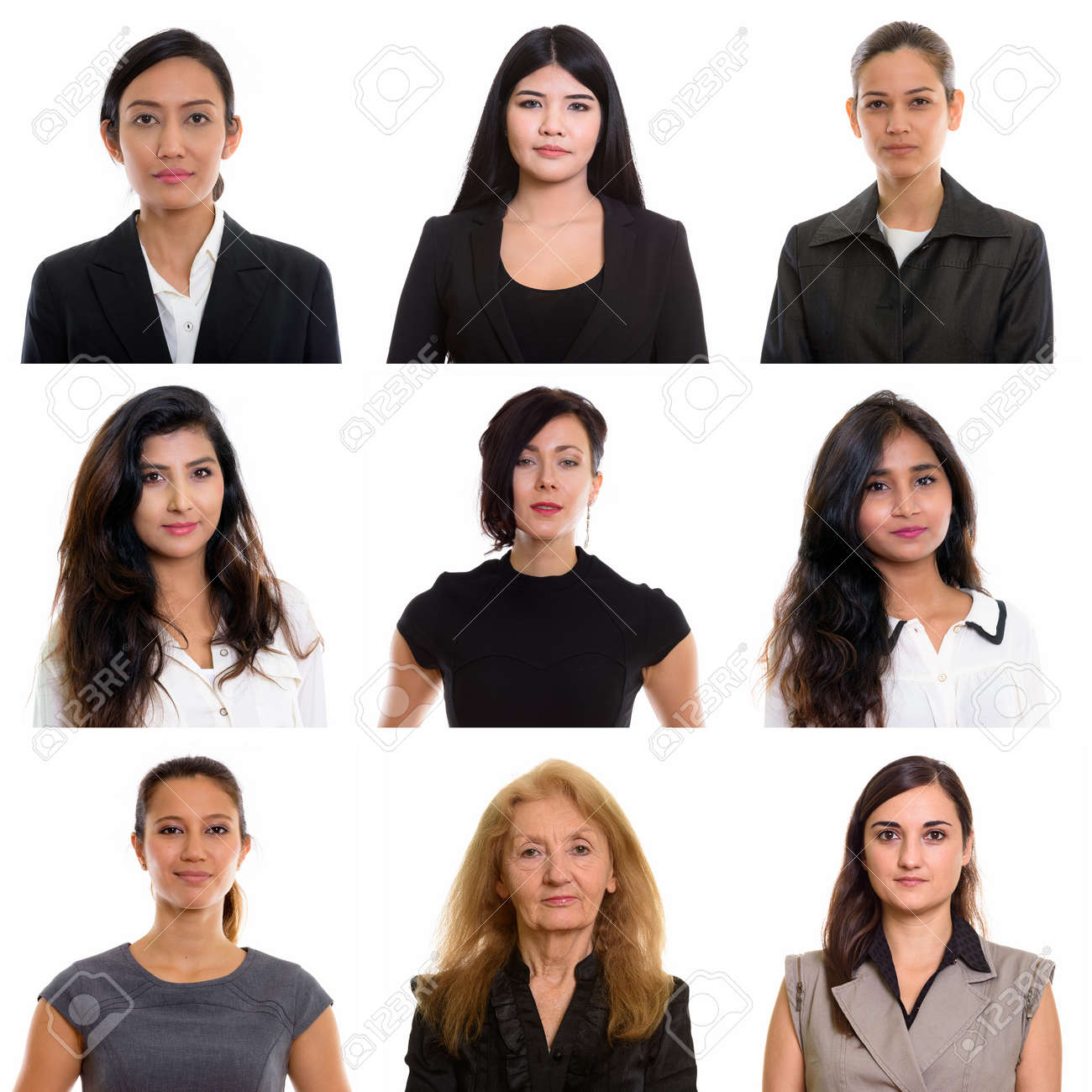 Collage of multi ethnic and mixed age businesswomen - 156251072 Collage of multi ethnic and mixed age businesswomen - 156251072