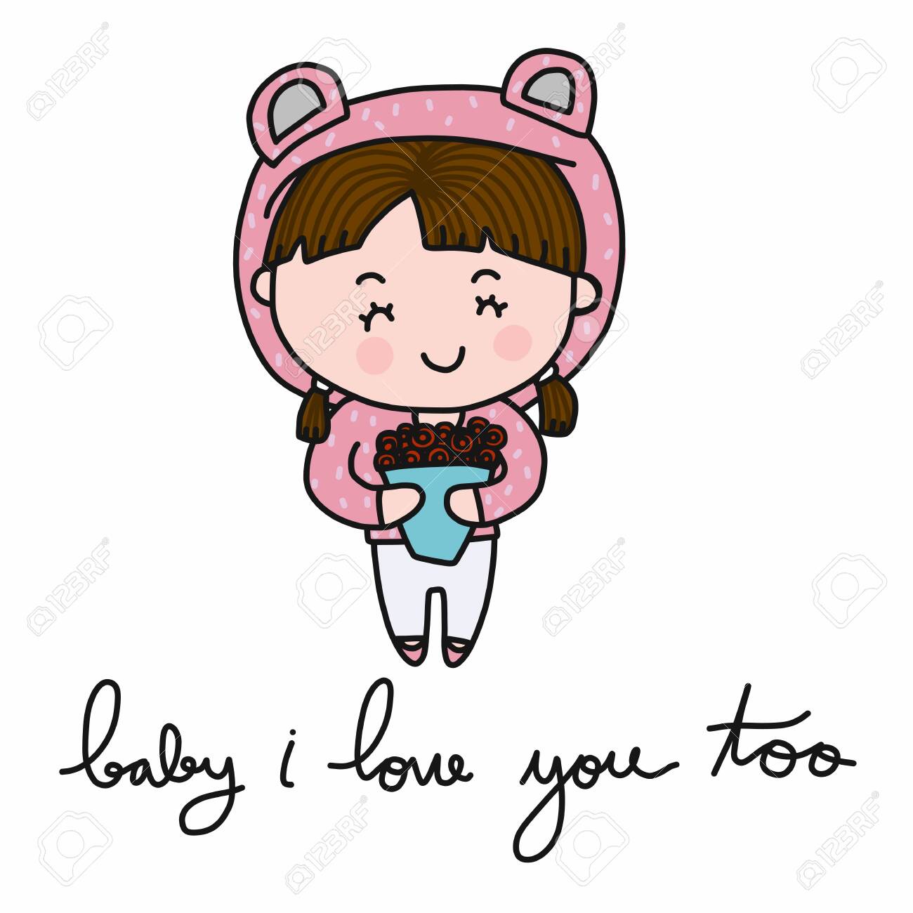Cute Girl Baby I Love You Too With Red Rose Flower Cartoon Doodle Vector Illustration Royalty Free Cliparts Vectors And Stock Illustration Image Cute Girl Baby I Love You Too With Red Rose Flower Cartoon Doodle Vector Illustration Royalty Free Cliparts Vectors And Stock Illustration Image