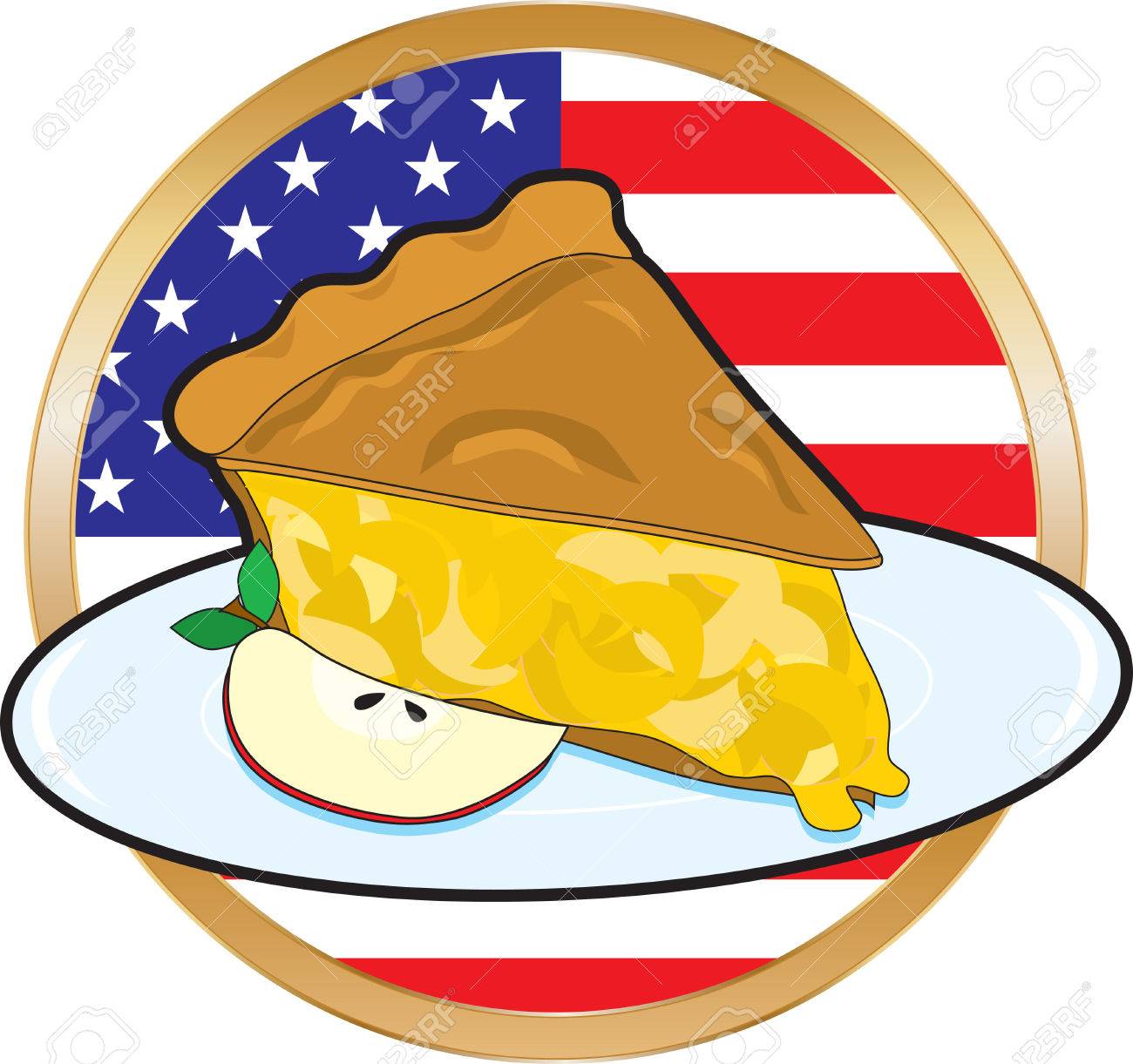 Un Juteux Morceau De Tarte Aux Pommes Avec Le Drapeau Americain En