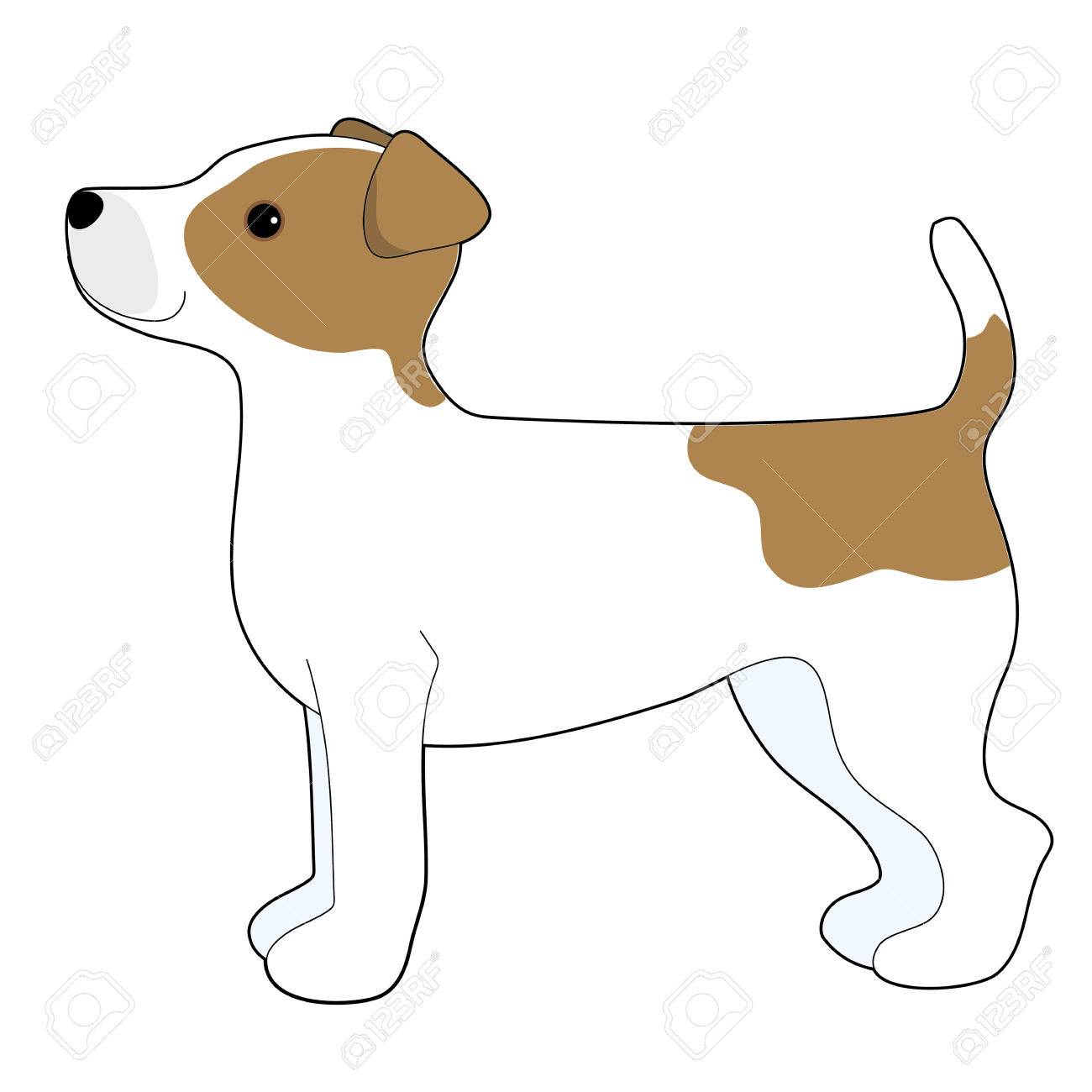 ジャック ラッセル テリアの漫画イラスト の写真素材 画像素材 Image