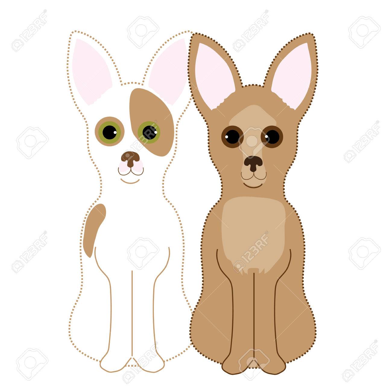 A pair of Chihuahuas sitting next to each other. One is a fawn and the other a red and white - 50160208 A pair of Chihuahuas sitting next to each other. One is a fawn and the other a red and white - 50160208