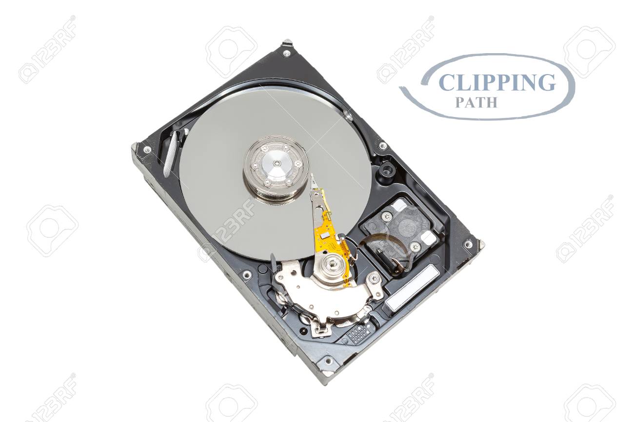内部の Ide ハード ドライブまたはクリッピング パスと白い背景で隔離の Hdd の写真素材 画像素材 Image