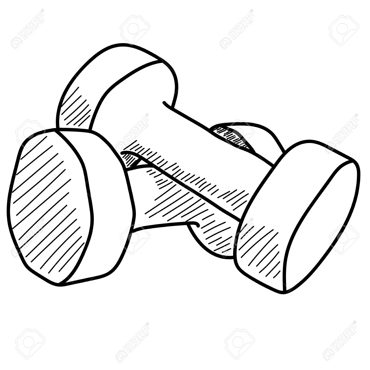 dumbbell clipart black and white