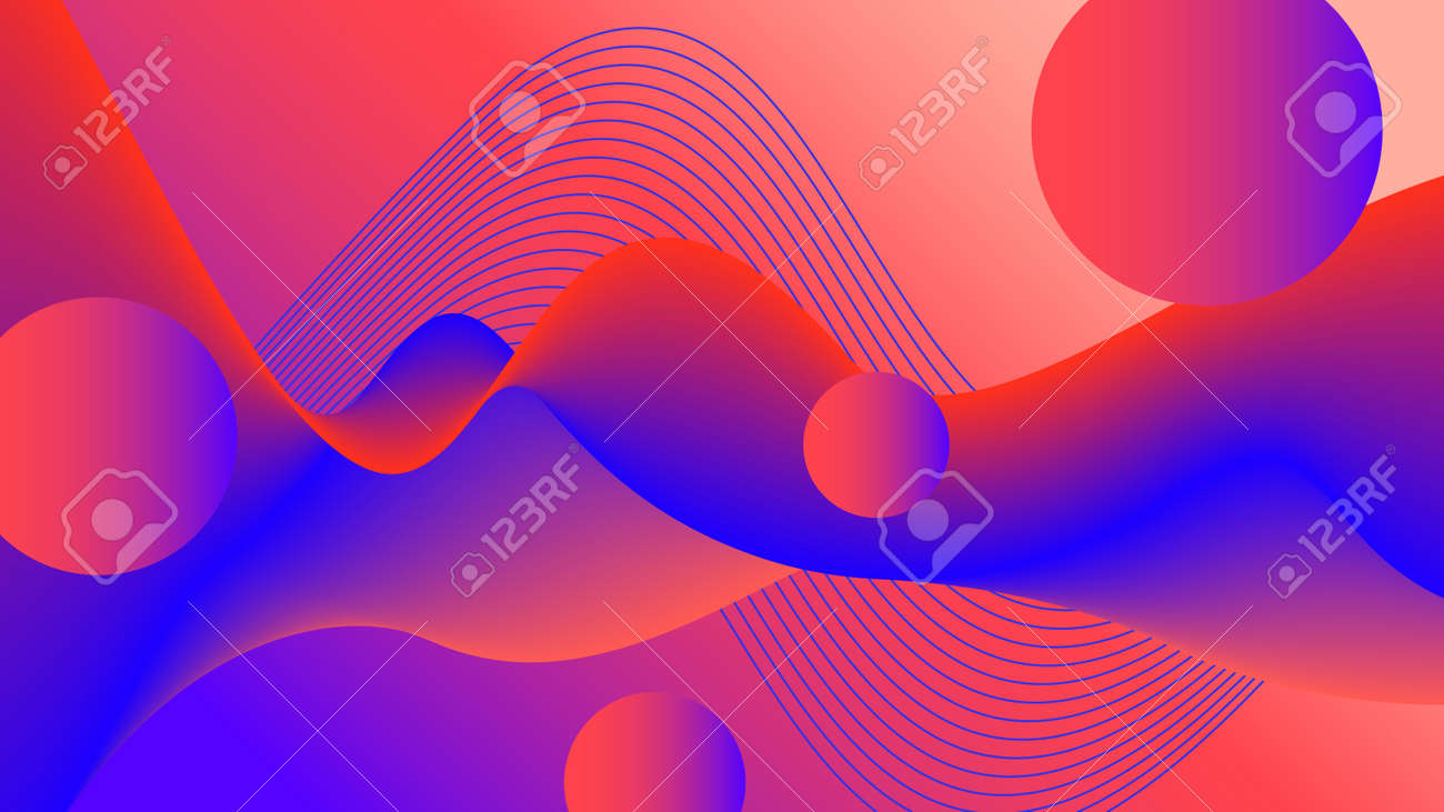Futuristic red, blue fluid background. Flowing liquid. Abstract wave pattern and flying spheres. Multicolored 3d shapes. Psychedelic design for landing page, flyer, poster, promotion materials, surreal decoration - 168534673 Futuristic red, blue fluid background. Flowing liquid. Abstract wave pattern and flying spheres. Multicolored 3d shapes. Psychedelic design for landing page, flyer, poster, promotion materials, surreal decoration - 168534673