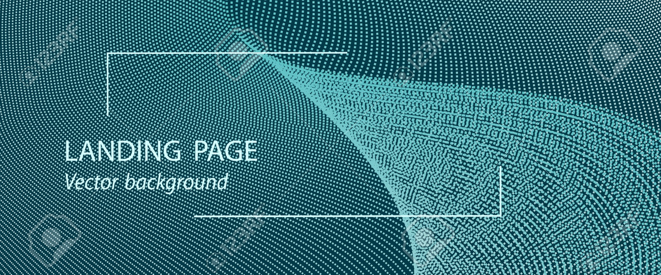 Turquoise landing page, banner template. Textured background with light particles. Vector dotted lines. Techno wave pattern, digital data concept. Abstract design for presentation, website, voucher, coupon, flyer. EPS10 illustration - 169161679 Turquoise landing page, banner template. Textured background with light particles. Vector dotted lines. Techno wave pattern, digital data concept. Abstract design for presentation, website, voucher, coupon, flyer. EPS10 illustration - 169161679