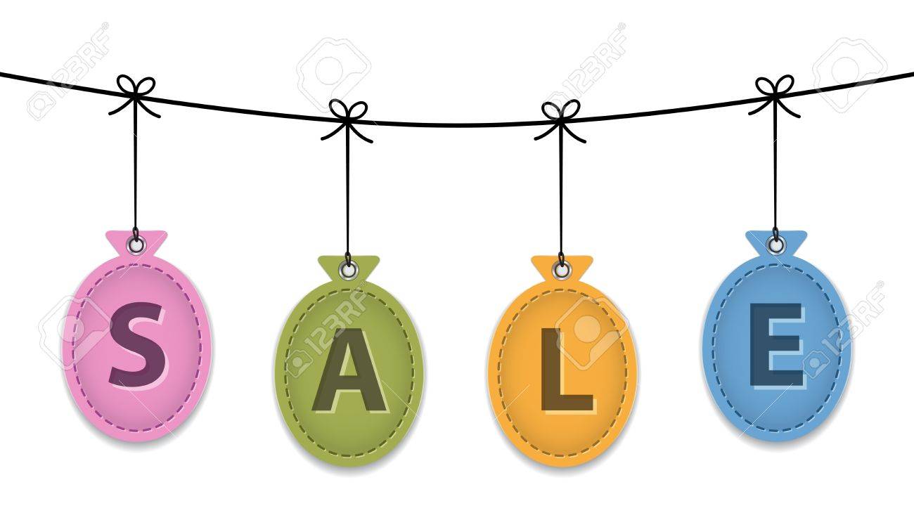 Colorful Balloon Leather Labels With The Word Sale Like ...