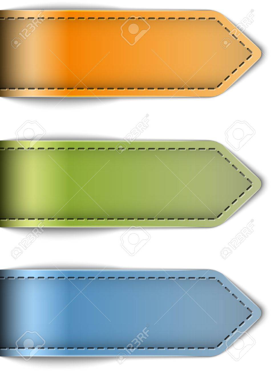 tag labels made of leather arrows design templates vector