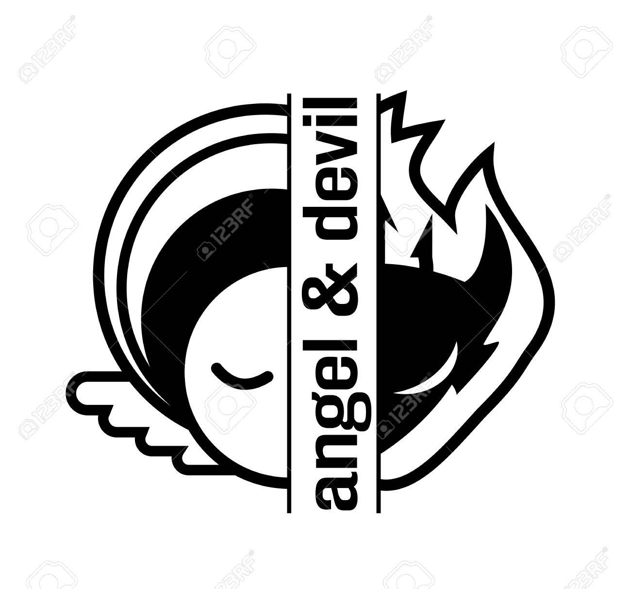 天使と悪魔のロゴ アイコン アバターの説明 のイラスト素材 ベクタ Image