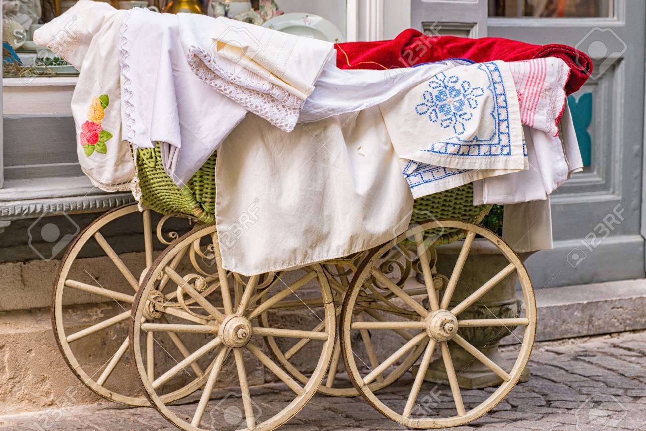 wooden baby carriage
