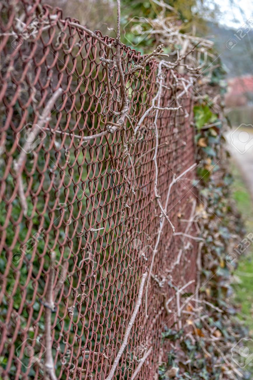 A Old Rusted Chainlink Fence Protecting A Property For A Robber Stock  Photo, Picture and Royalty Free Image. Image 96278085.