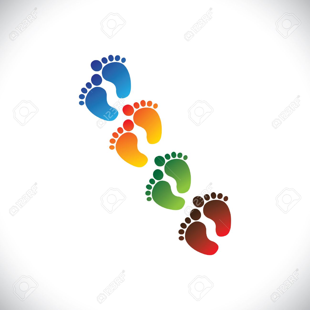 Baby's Or Toddler's Colorful Foot Step Pairs For Kindergarten Royalty Free  SVG, Cliparts, Vectors, and Stock Illustration. Image 22242382., image size:1300x1300