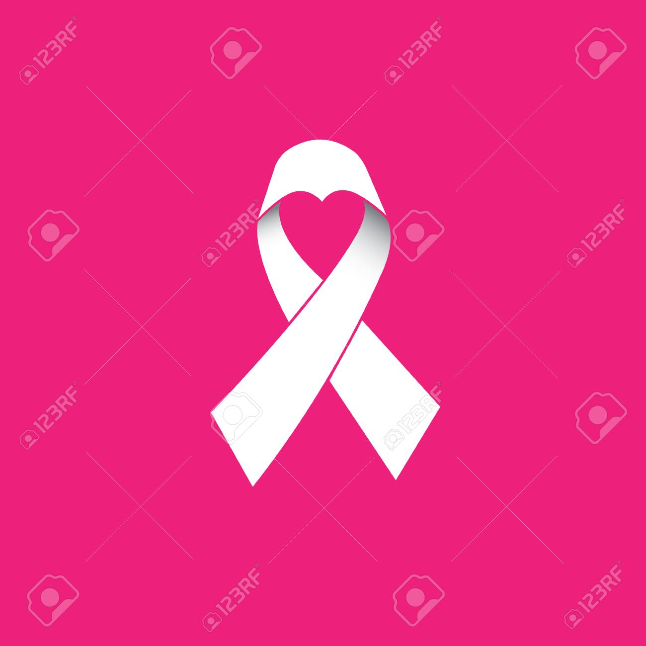乳房癌意識ベクトルのリボン アイコン希望の心や愛の象徴とピンクの背景に分離のイラスト素材 ベクタ Image
