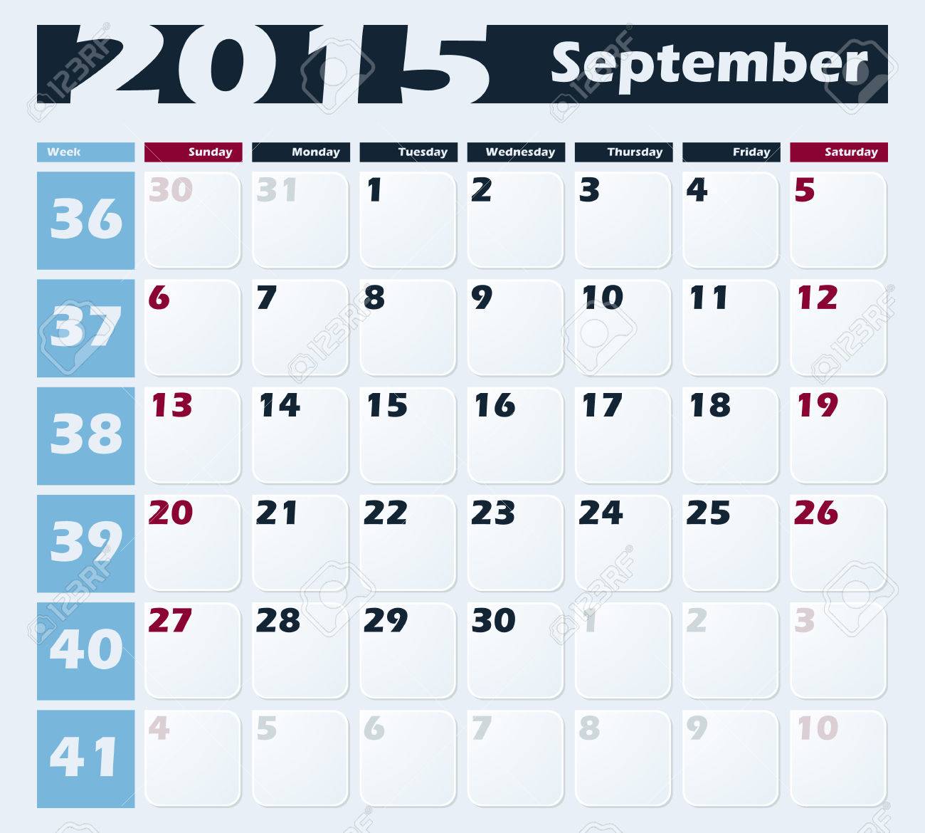 calendar template 2015 september