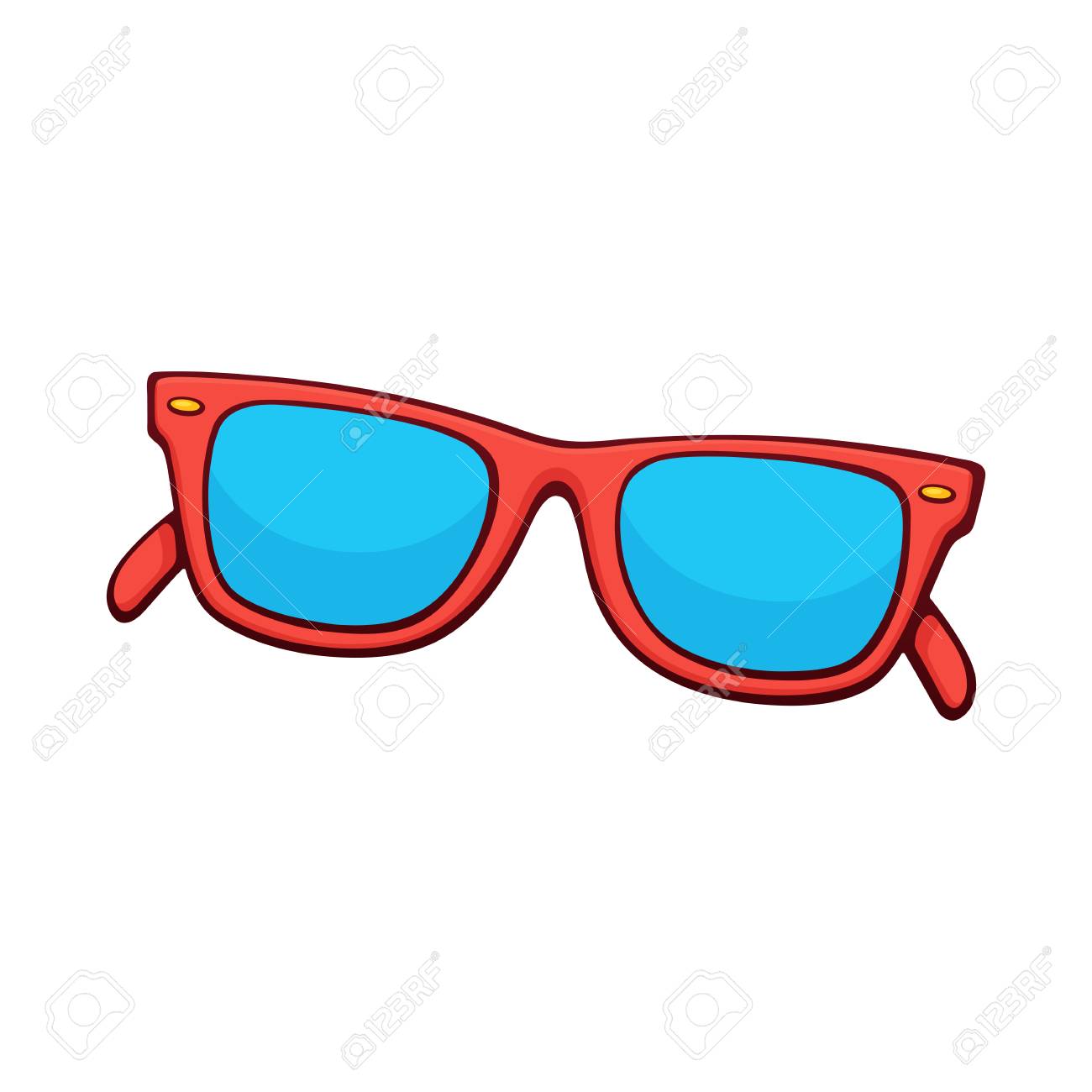 red rimmed sunglasses