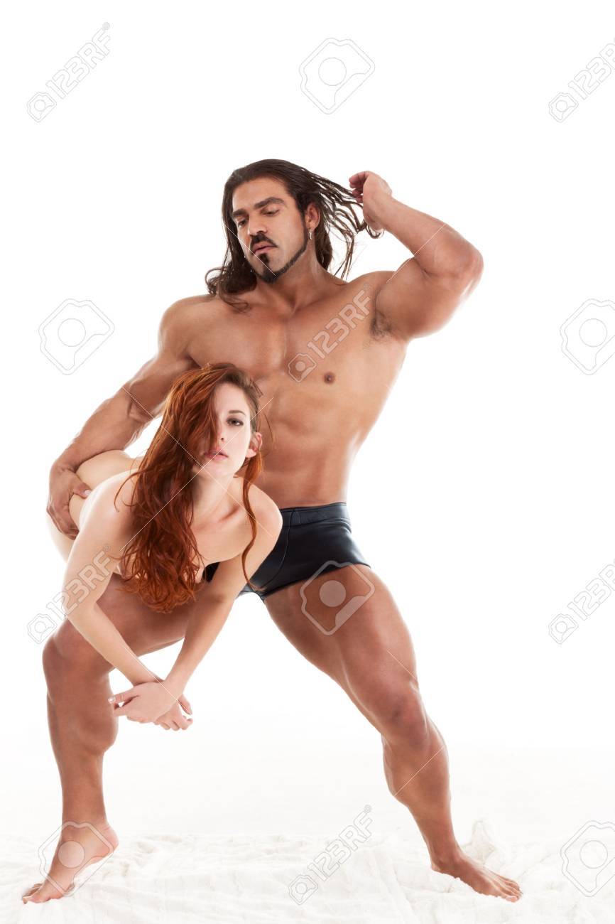 Sensual Lovers Couple Italian Man And Biracial Redhead Woman Making Love Stock Photo, Picture And Royalty Free Image pic