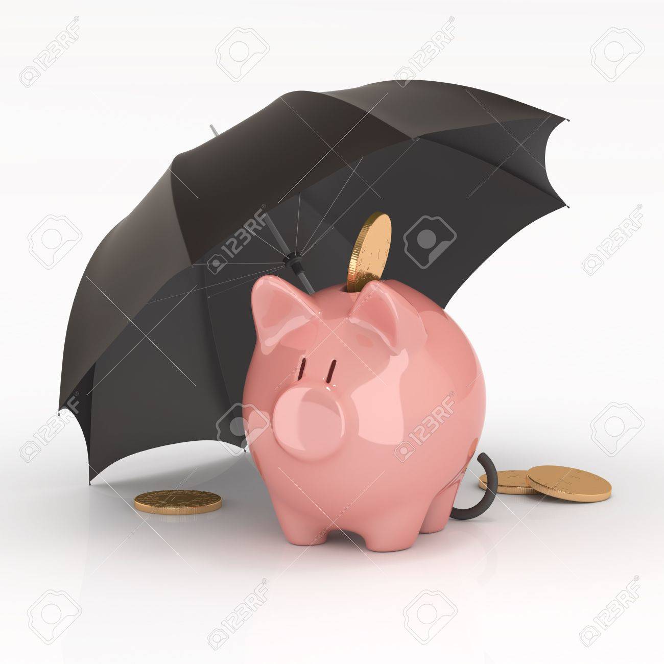 貯金箱の傘の下 貯蓄の保護 の写真素材 画像素材 Image