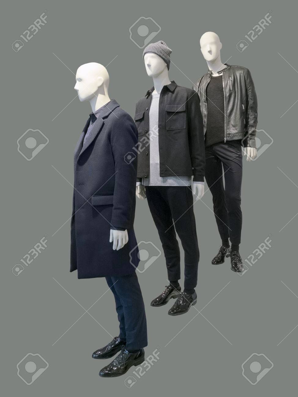 3 男のマネキンを分離したおしゃれな秋冬服を着せたないブランド名や著作物 の写真素材 画像素材 Image