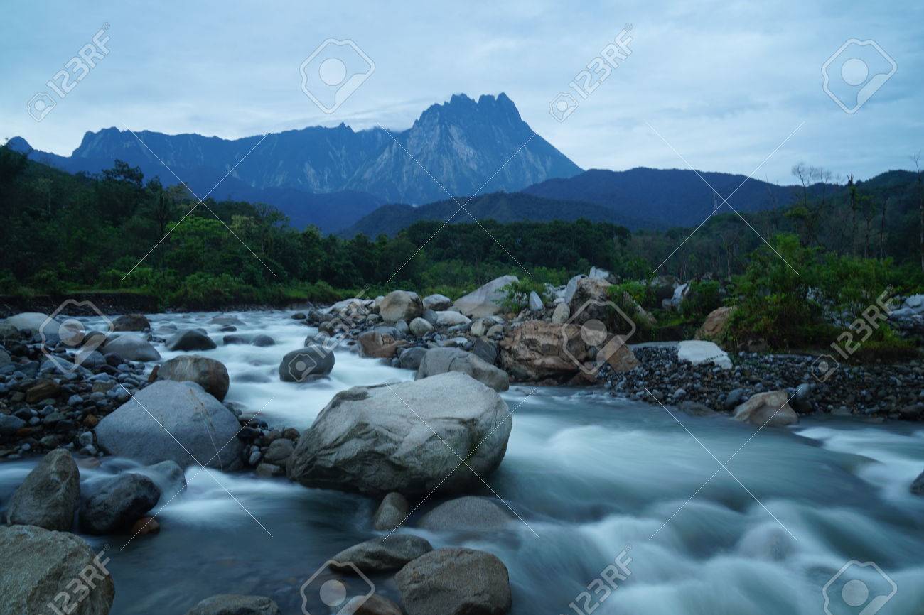 Beautiful View River With Mount Kinabalu The Highest Peak In The Malay Archipelago Borneo East Malaysia Stock Photo Picture And Royalty Free Image Image 81275531