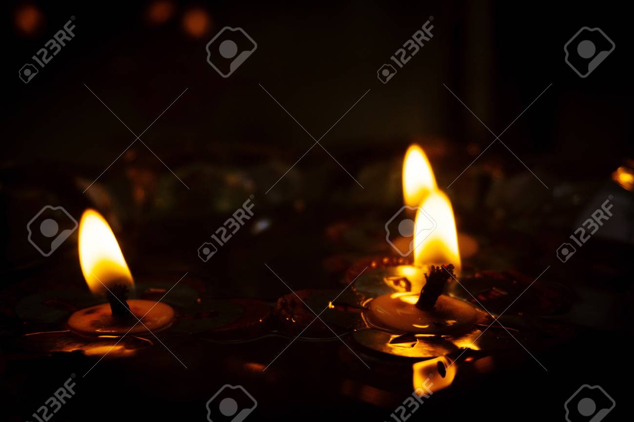 buddhist floating colorful candle
