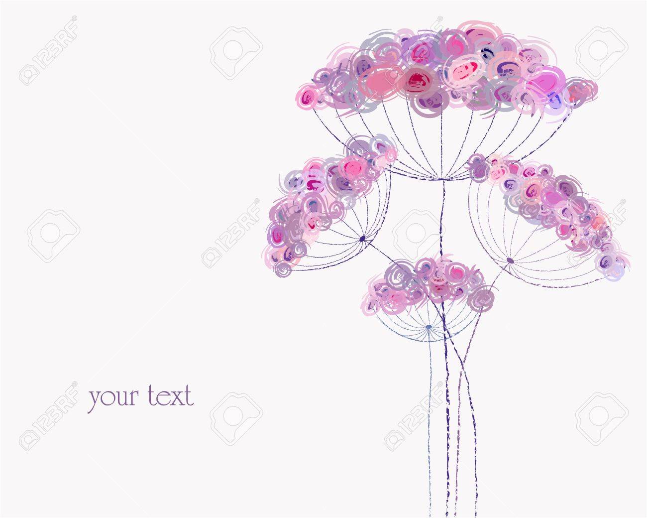 人工のパステル調の花イラスト無料コピー スペース 春の花 のイラスト素材 ベクタ Image