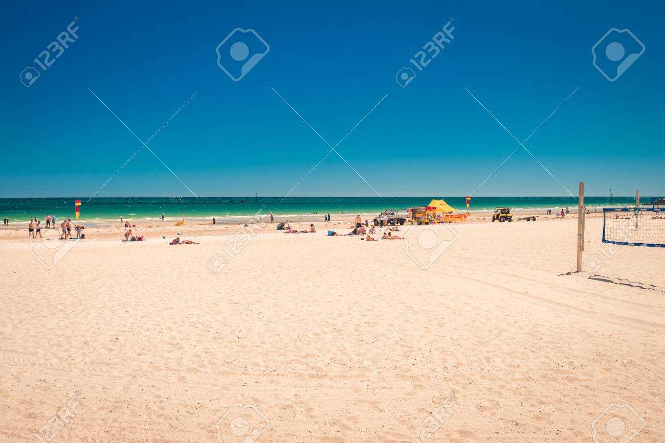 Glenelg South Australia February 28 2016 People With Surf