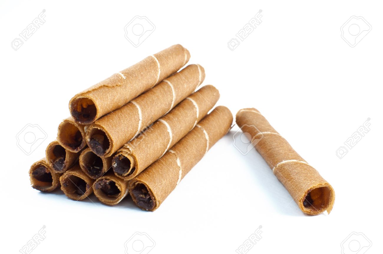 Chocolate Wafer Roll On A White Background Stock Photo Picture And Royalty Free Image Image 14810842