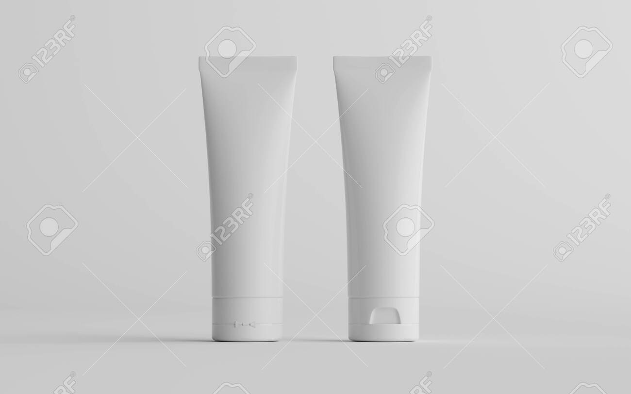 Download 250ml Cosmetic Cream Tube Packaging Mockup Front Back 3d Stock Photo Picture And Royalty Free Image Image 146986847