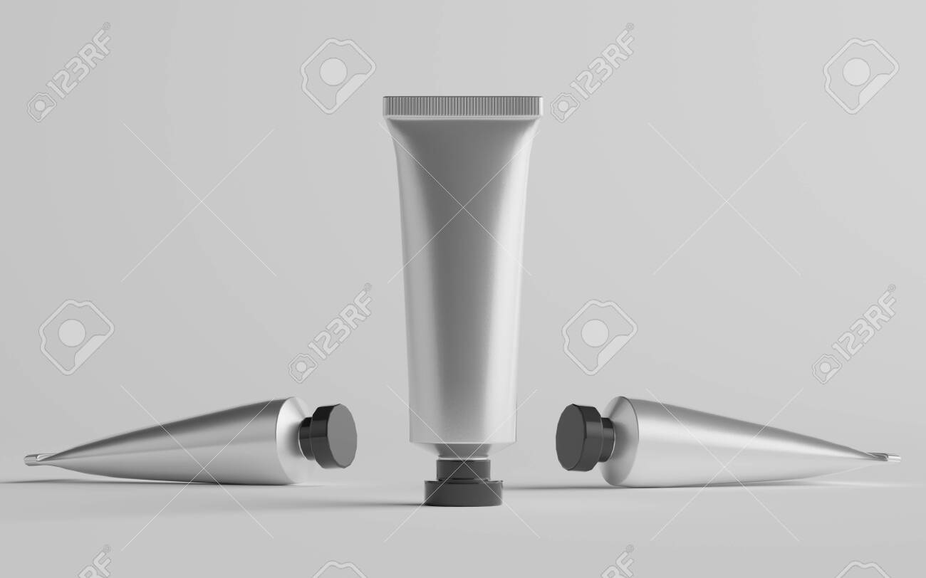 Download Aluminum Plastic Cosmetic Paint Tube Mockup Three Tubes 3d Illustration Stock Photo Picture And Royalty Free Image Image 147262873