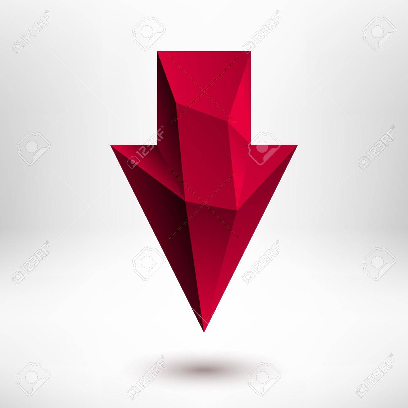 3d Red Down Arrow Sign With Realistic Shadow And Light Background For  Internet Sites, Web User Interfaces Ui And Applications Apps Vector Royalty  Free SVG, Cliparts, Vectors, and Stock Illustration. Image 19290057., image size:1300x1300
