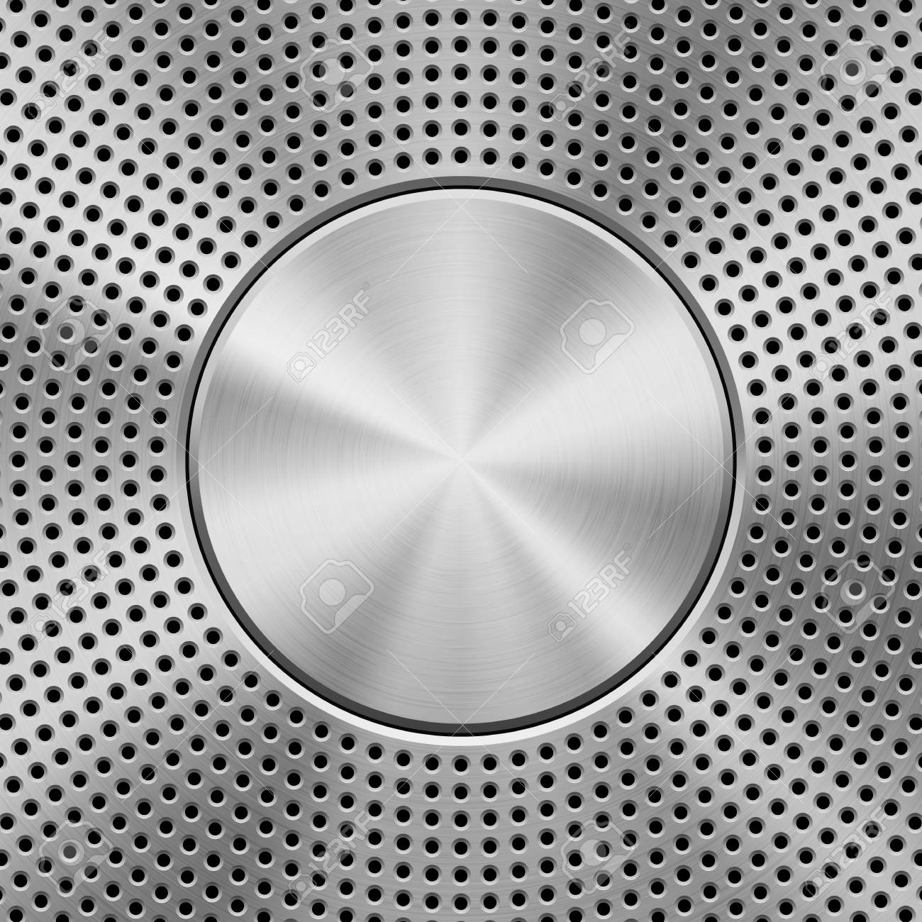 Metal Technology Background With Circle Perforated Pattern