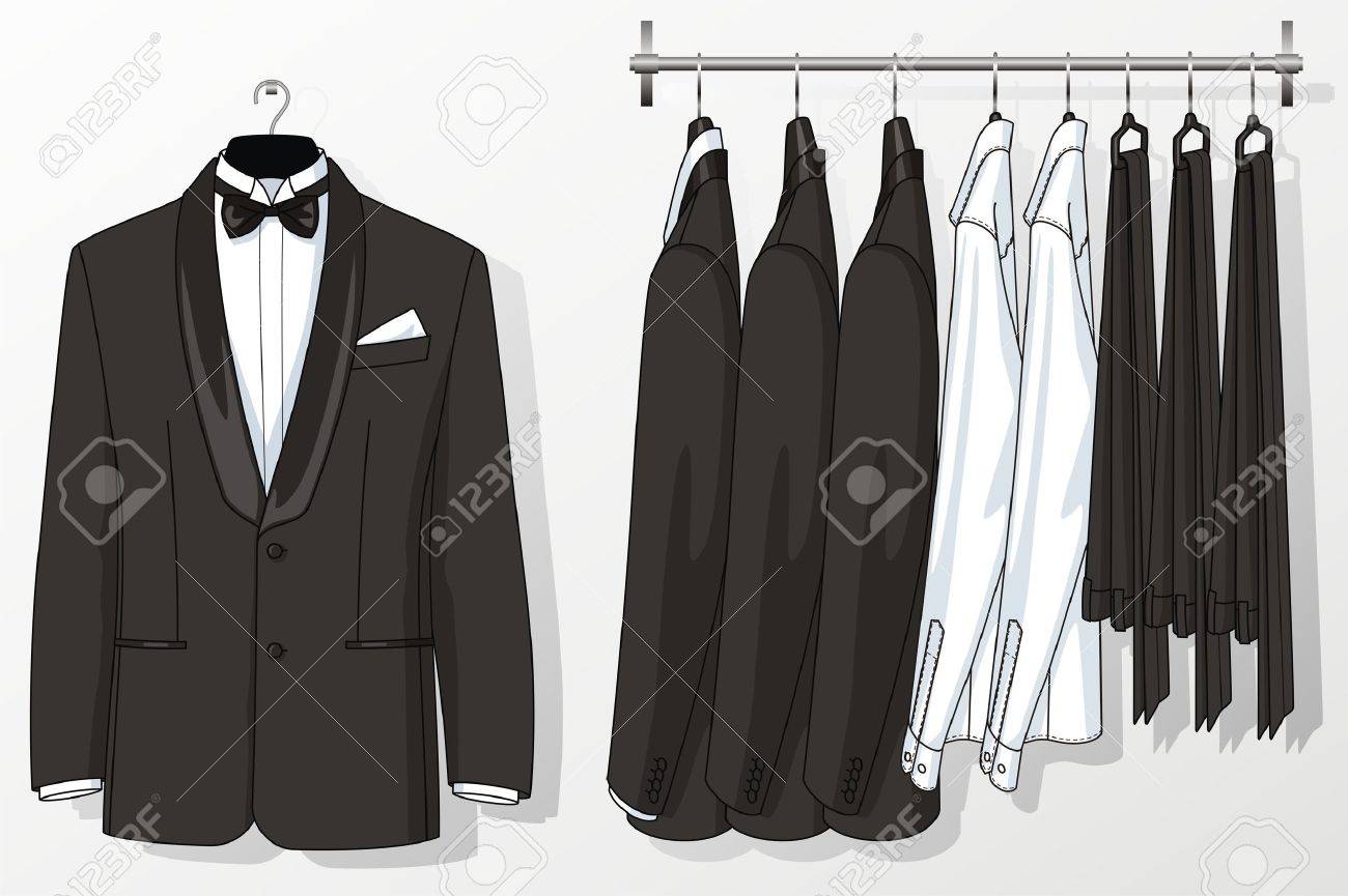男性のスーツ ハンガーにハングアップします のイラスト素材 ベクタ Image