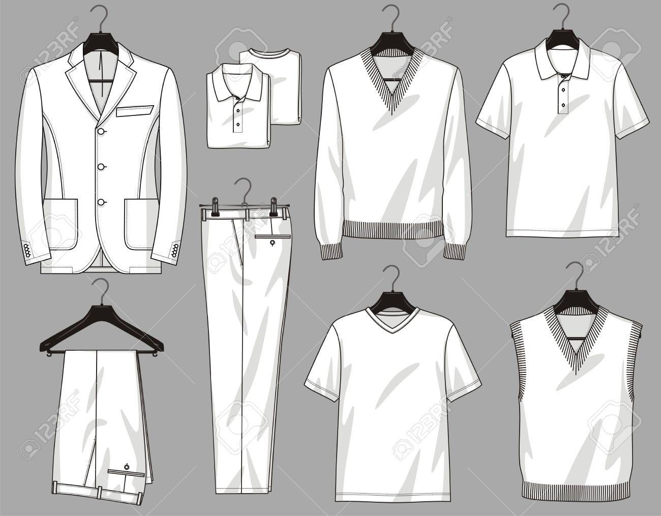 男の服は ハンガーに吊るすのイラスト素材 ベクタ Image