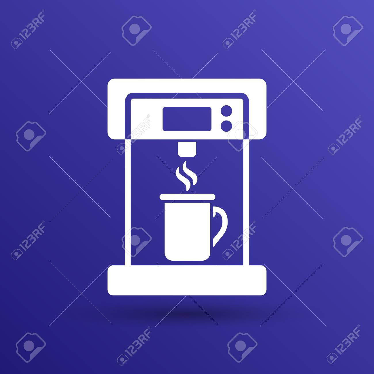 コーヒー メーカーのモノクロ アイコン電気カフェ キッチン のイラスト素材 ベクタ Image