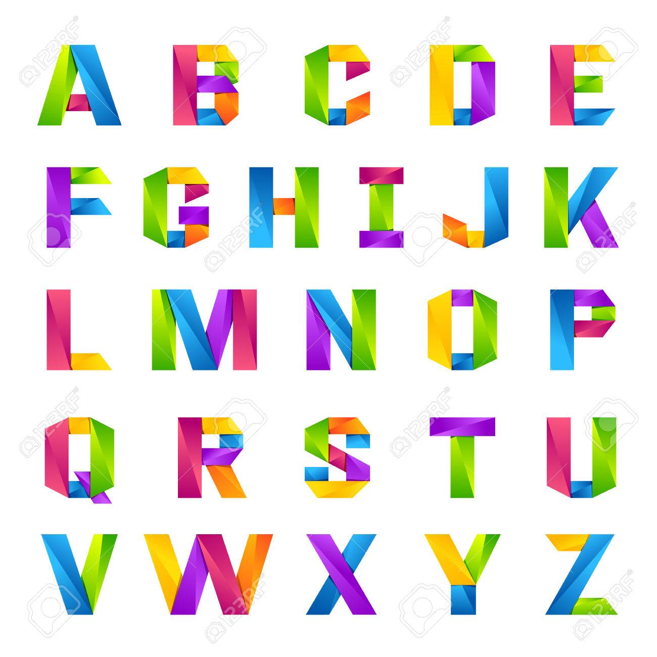 fun english alphabet one line colorful letters set font style letters font style