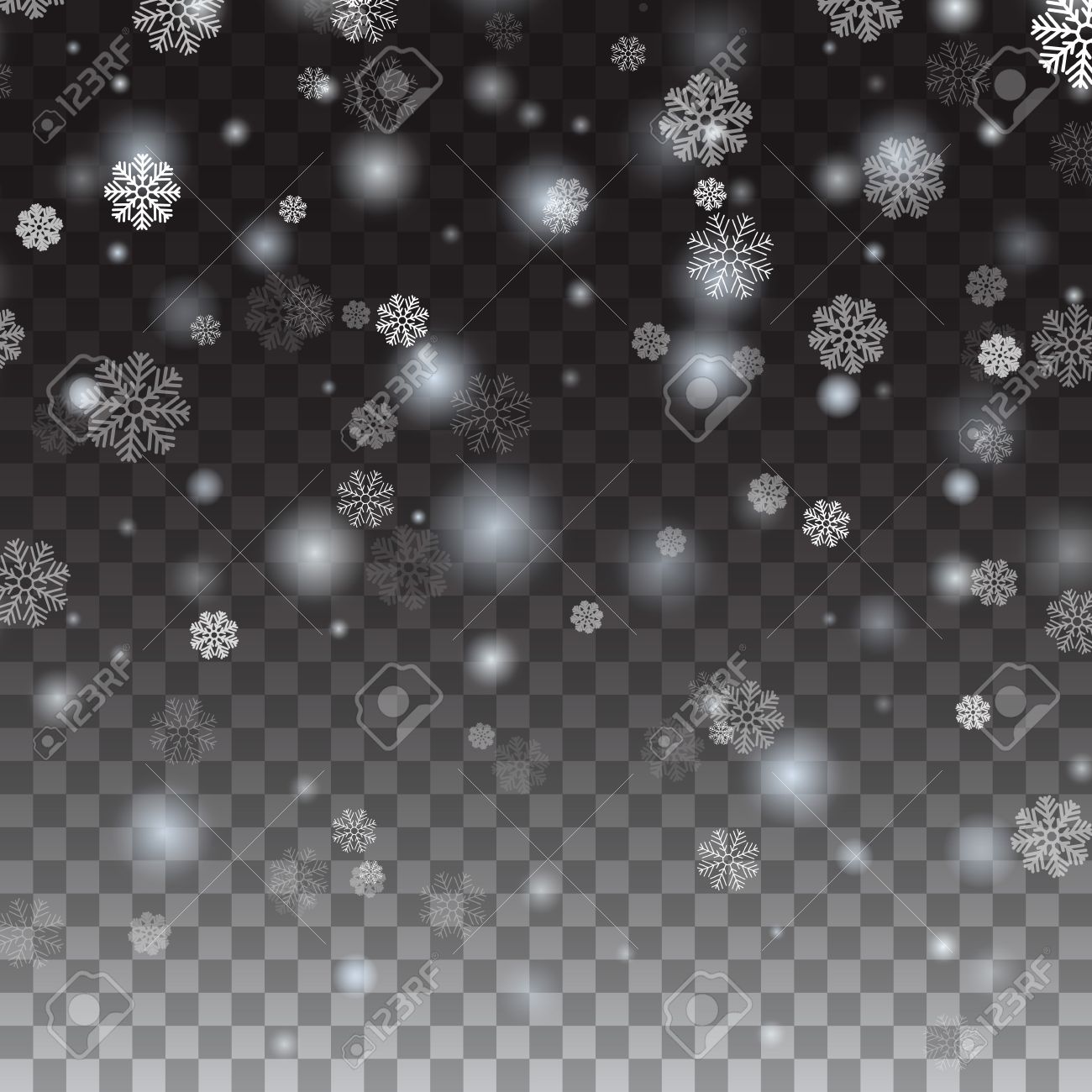 透明な背景に雪が降るを分離しました 落ちてくる雪の結晶クリスマス輝いて美しい雪雪 降雪 ベクトルの図 の写真素材 画像素材 Image