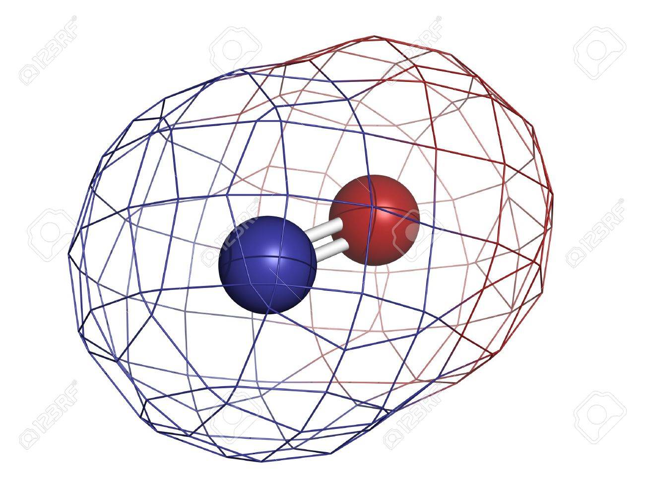 一酸化窒素 No フリーラジカルとシグナリング分子 分子モデル またとして知られている内皮由来の穏かな要因 Edrf 原子は従来の色コーディングの球として表される 酸素 赤 窒素 青 の写真素材 画像素材 Image