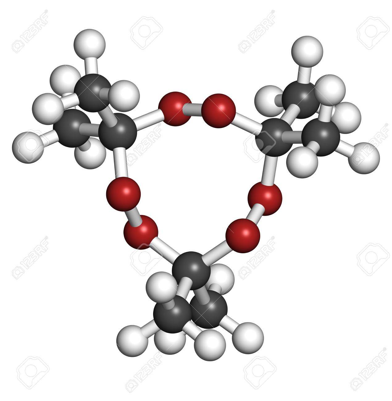 過酸化アセトン Triacetone 過酸化物 Tatp 爆発性の分子 化学構造 原子は従来の色コーディングの球として表される 水素 白 炭素 グレー 酸素 赤 の写真素材 画像素材 Image