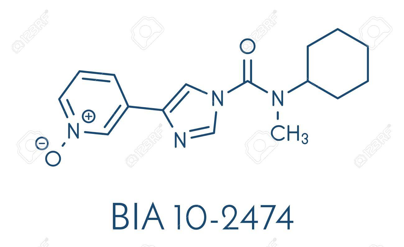 BIA 10-2474 experimental drug molecule. Fatty acid amide hydrolase (FAAH) inhibitor