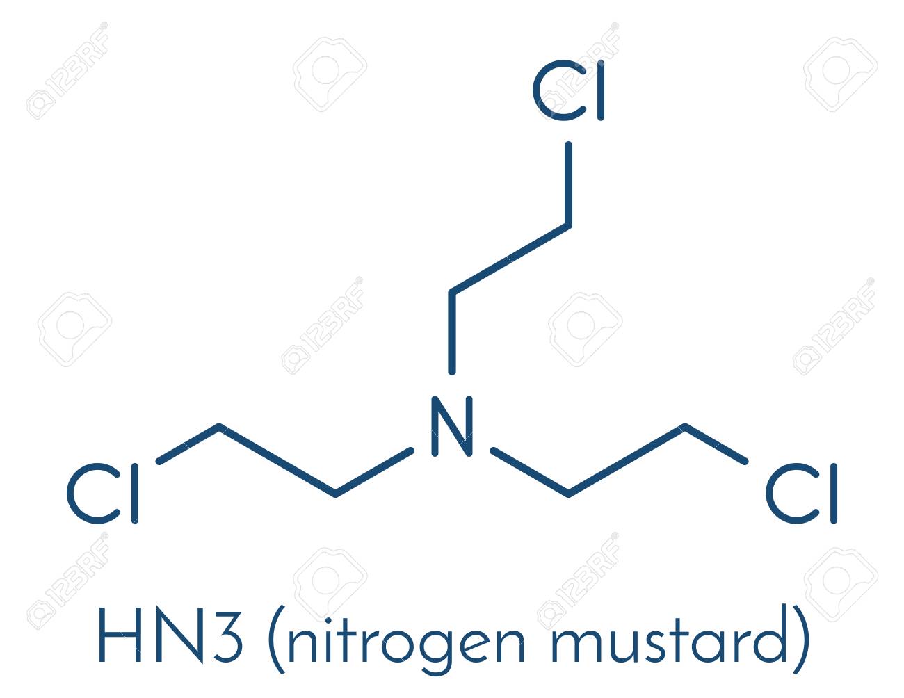 nitrogen mustard hn 3 molecule used as blister agent chemical nitrogen mustard
