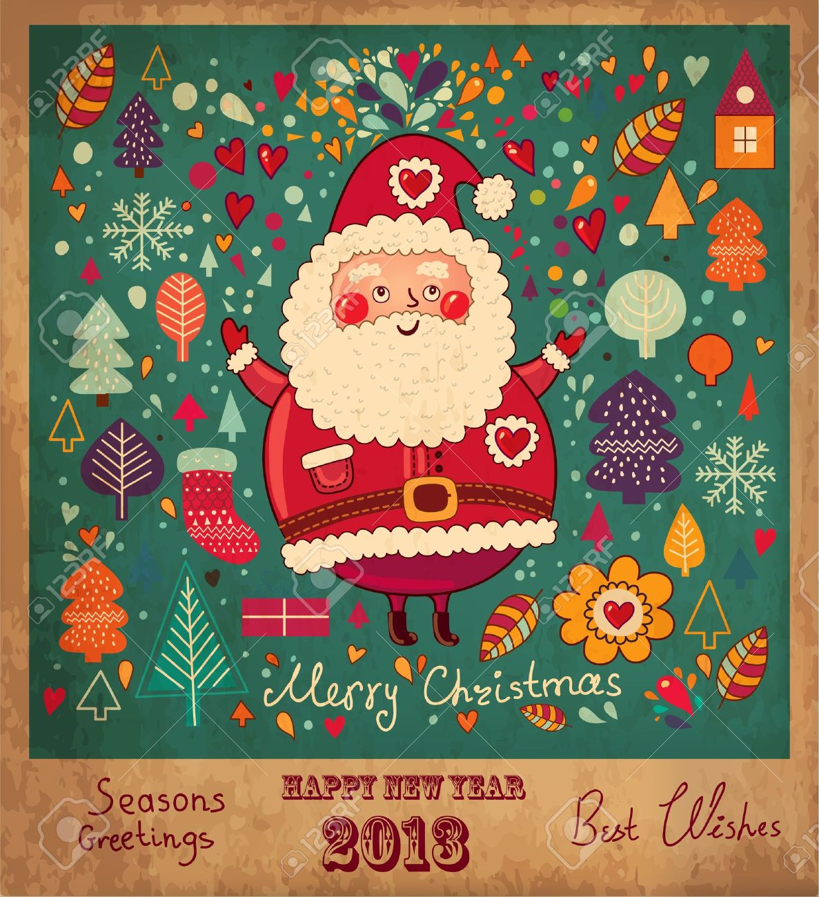 vintage christmas card with santa claus royalty free cliparts free vintage santa images