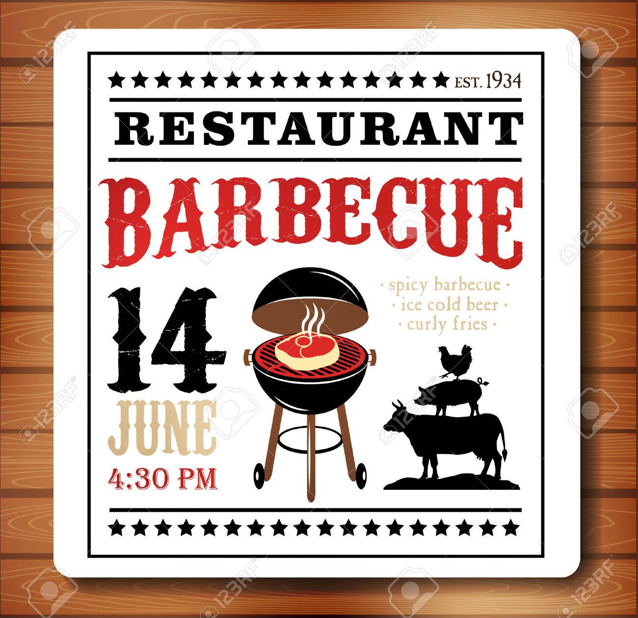 vintage barbecue invitation card