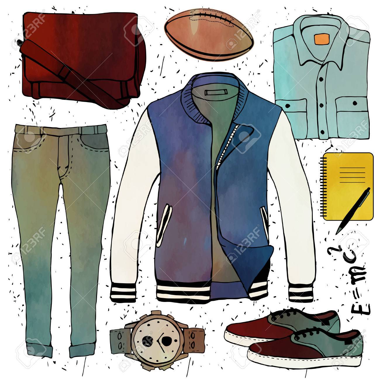 ファッション イラスト服セット メンズ服 ベクトル のイラスト素材 ベクタ Image