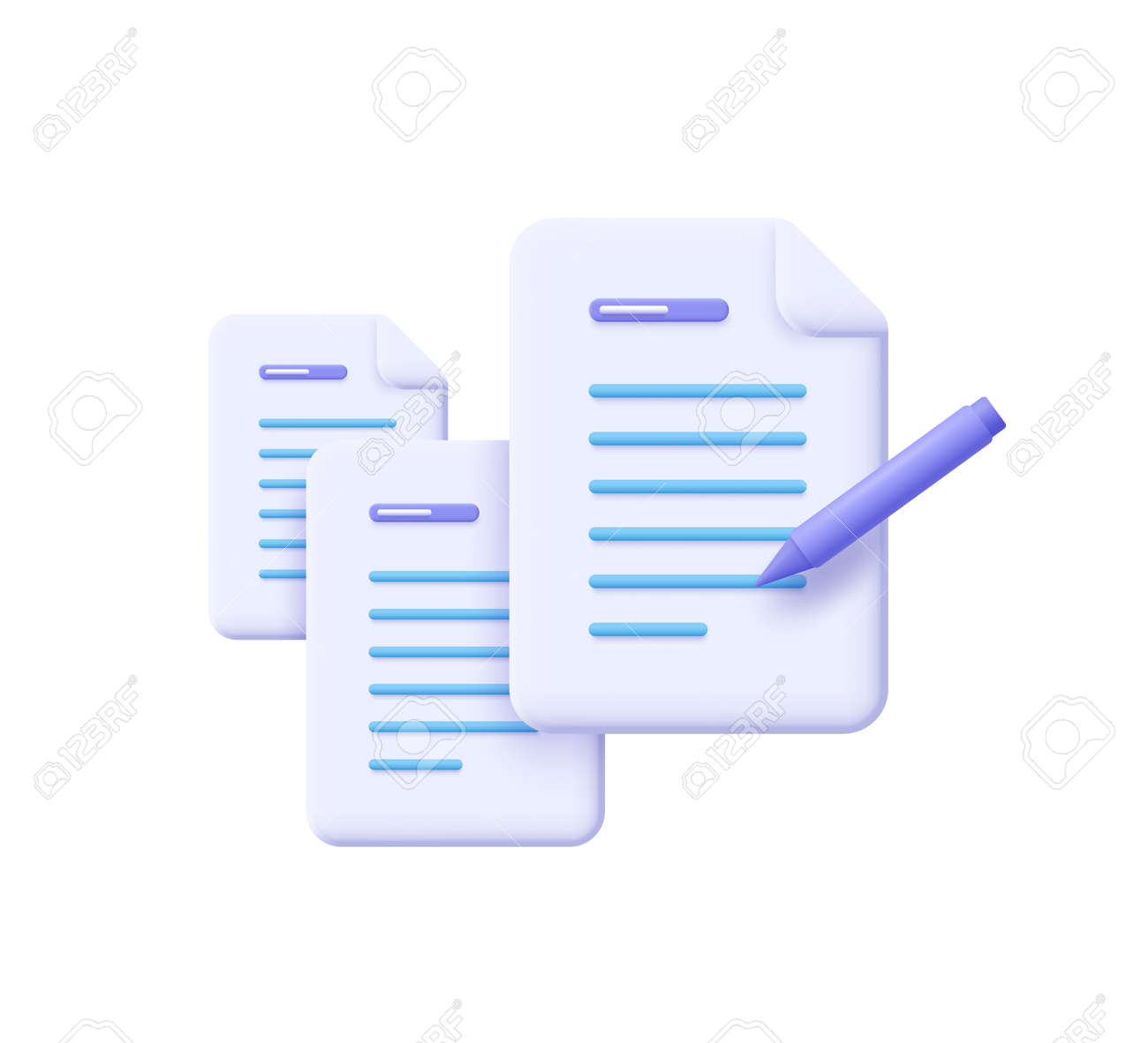 Creative writing and storytelling, brief, contract terms and conditions, document paper, assignment concept. 3d vector illustration. - 171516841 Creative writing and storytelling, brief, contract terms and conditions, document paper, assignment concept. 3d vector illustration. - 171516841