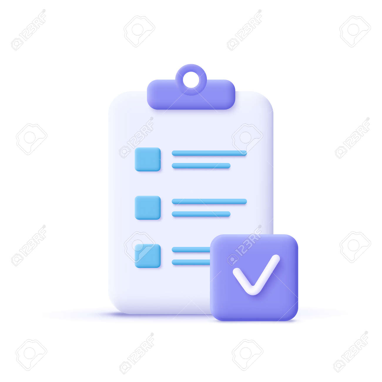 Assignment done icon. Clipboard, checklist symbol. 3d vector illustration. - 171406199 Assignment done icon. Clipboard, checklist symbol. 3d vector illustration. - 171406199
