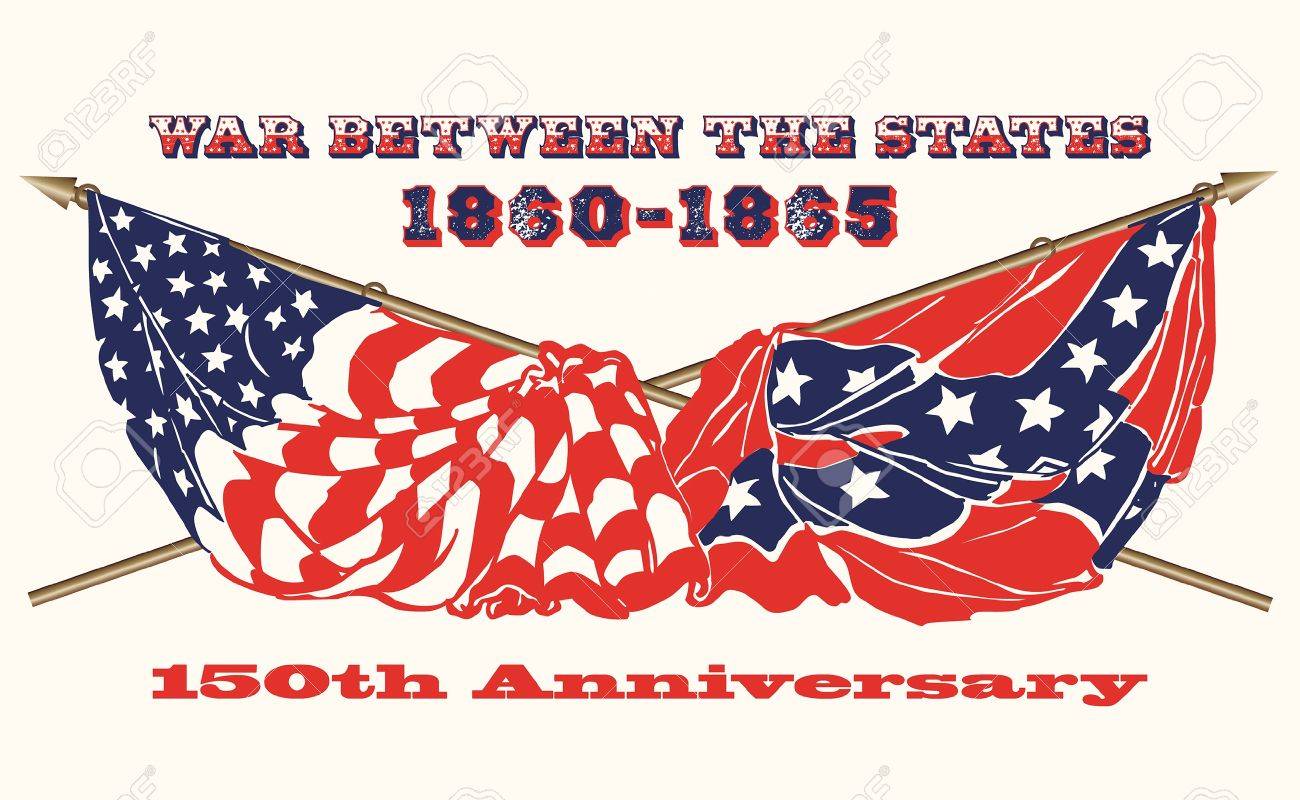 アメリカ南北戦争 1860年 1865 年の国旗 ロイヤリティフリークリップ