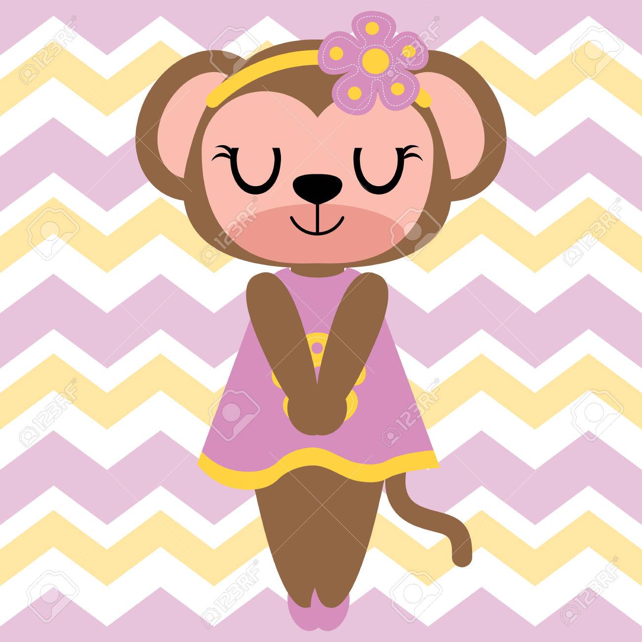 Cute Monkey Girl Sleeps On Chevron Background Vector Cartoon Illustration For Kid T Shirt Design, Nursery Wall, And Wallpaper Royalty Free SVG, Cliparts, Vectors, And Stock Illustration. Image 83144918. Cute Monkey Girl Sleeps On Chevron Background Vector Cartoon Illustration For Kid T Shirt Design, Nursery Wall, And Wallpaper Royalty Free SVG, Cliparts, Vectors, And Stock Illustration. Image 83144918.