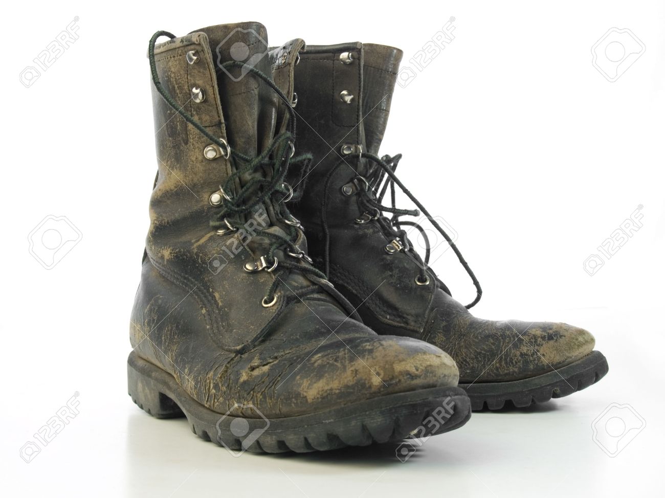 worn out combat boots