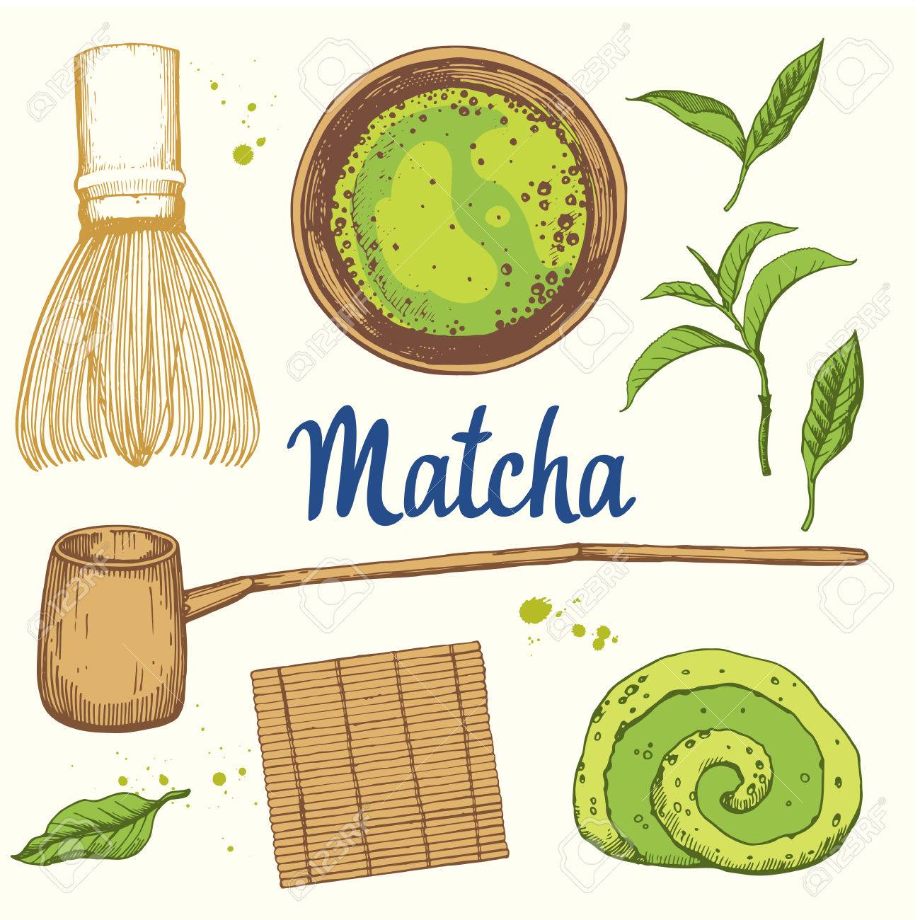 日本の民族や国家お茶会です 抹茶 ティータイムの伝統 あなたの設計の装飾的な要素 白い背景の上党シンボル ベクトル イラスト のイラスト素材 ベクタ Image 8494